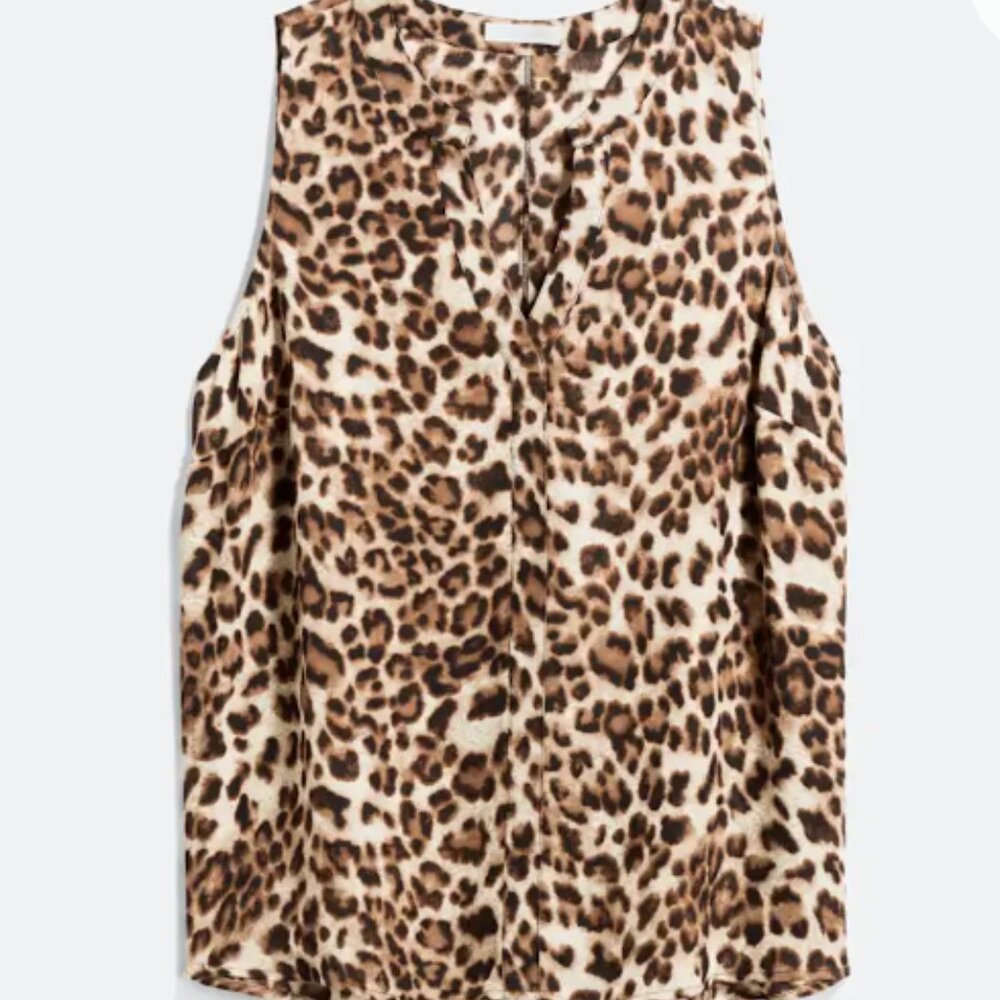 NWT August Mist 1x sleeveless leopard/animal print blouse